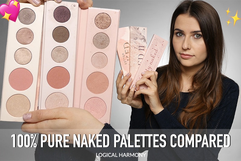 Comparing the 100% Pure Naked Palettes – Swatches of Pretty Naked, Pretty Naked 2 & Better Naked